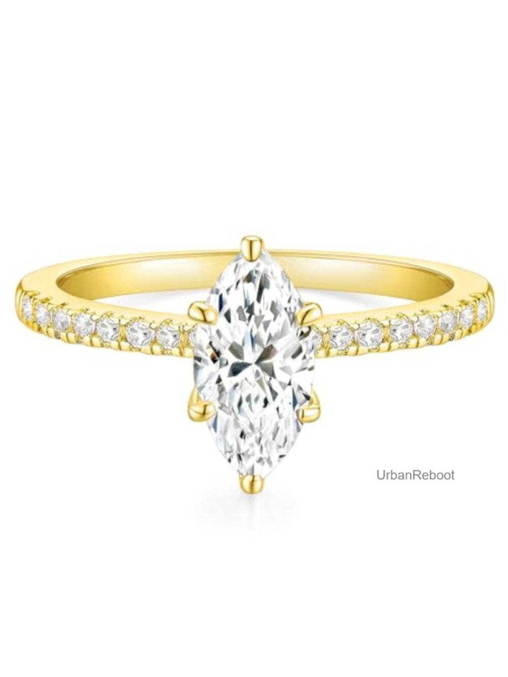 2CT Marquise Cut Cubic Zirconia Engagement Ring Wedding Band Promise Ring with